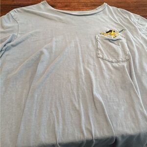 Light Blue Men's Shirt with Embroidered Detail